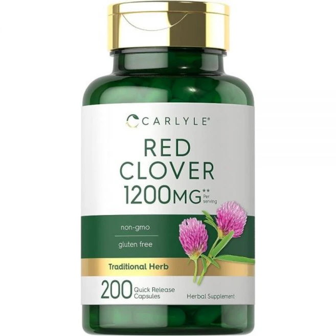 Carlyle 고강도 레드클로버 캡슐 1200mg | 200정 | 비GMO 글루텐 프리 | Red Clover Blossom의 자연 건강 혜택, 1개 - 쿠팡