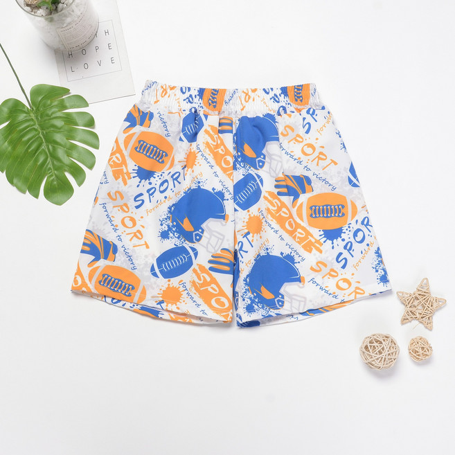 親子沙灘褲男童速幹游泳短褲可下水溫泉海邊度假寬鬆中大兒童泳褲