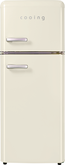 쿠잉 레트로 2도어 소형 냉장고 REF-D121 원룸 오피스텔 사무실 가정용 115L, 크림, REF-D121C