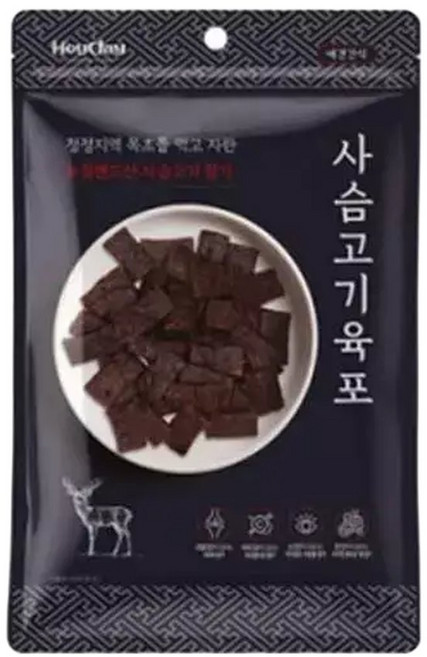 강아지 단백질 영양 육포 간식 사슴 70g 1P 고기 져키 애견간식, 1개