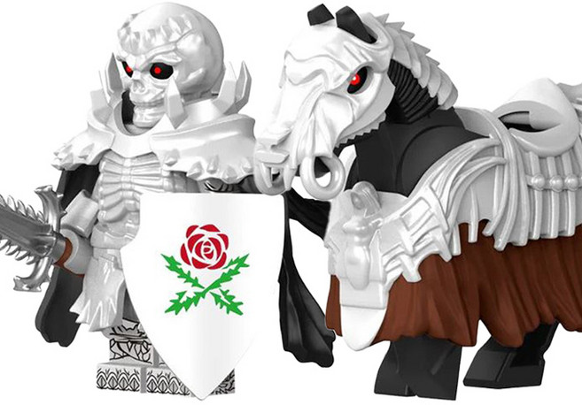 베르세르크 가츠&해골기사 캐릭터 4종 VER.1 호환블럭 브릭미니피규어 취미/수집/장식/컬렉션용 커스텀 블록피겨, BSK106. 베르세르크 : 해골기사&말(로켓), 1개