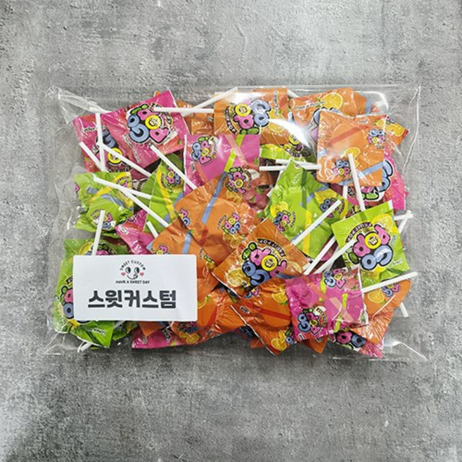 트레프 트릭시 고 팝 플랫 롤리팝, 80개, 6.5g