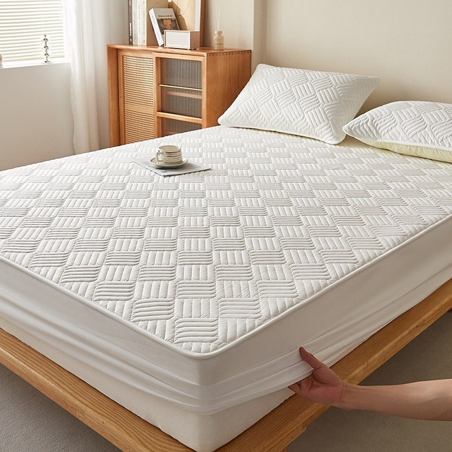 초고밀도 순면 진드기차단 매트리스 커버 통기성 사계절 공용