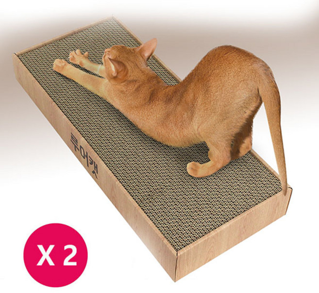루어캣 평판 2P x 2개 고양이 스크래쳐 용품, 베이지