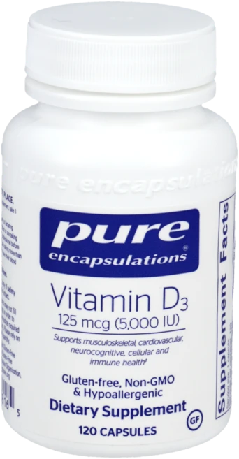 퓨어인캡슐레이션 비타민 D3 5000 IU 캡슐, 1개, 120정 - 쿠팡