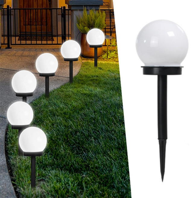 태양광 가로등 미니 마당 야외등 구슬등 원형정원등, 화이트빛