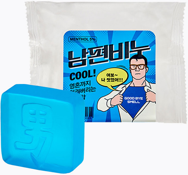 남편비누5퍼센트 남성용 쿨링 비누체취제거 체온 저감 효과, 100g, 1개입
