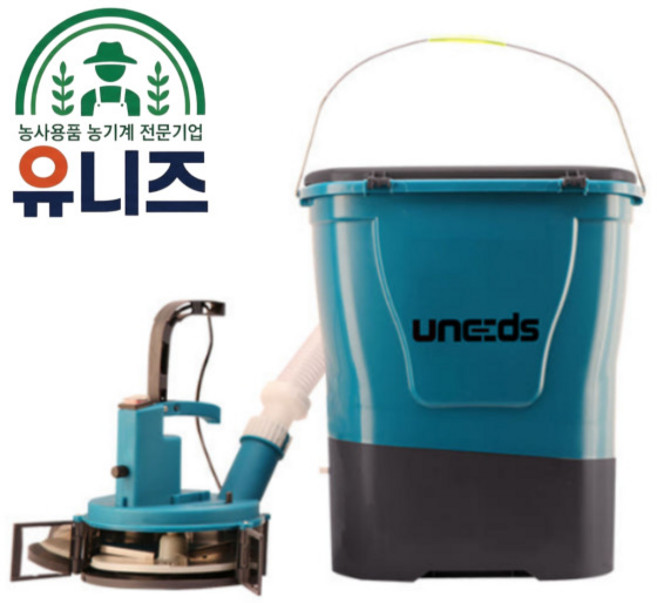 유니즈 농업용 충전식 퇴비살포기 배낭형 염화칼슘 자동 충전 전동 20L 비료살포기 주입기, 1개