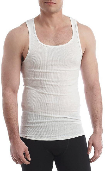 Hanes 남성용 FreshIQ ComfortSoft 염색 태그 없는 탱크 4팩 화이트. 144968