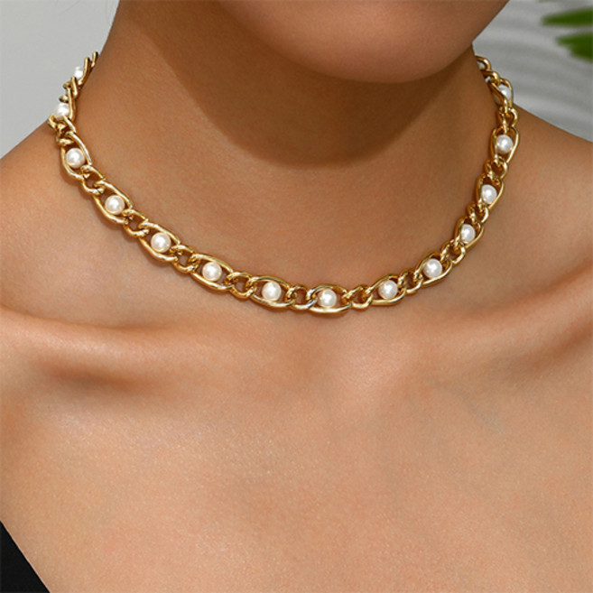 여성 파티 공연 진주 체인 레이어드 목걸이 A1826