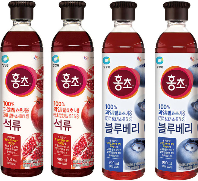 청정원 홍초 석류2+블루베리2, 1세트, 3.6L