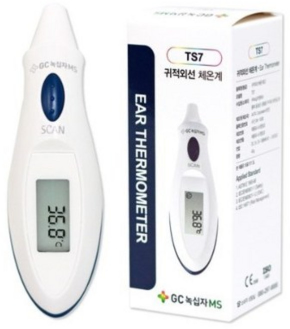 녹십자 귀체온계 TS-7 + 소독용 에탄올 알콜스왑 100입, 1개