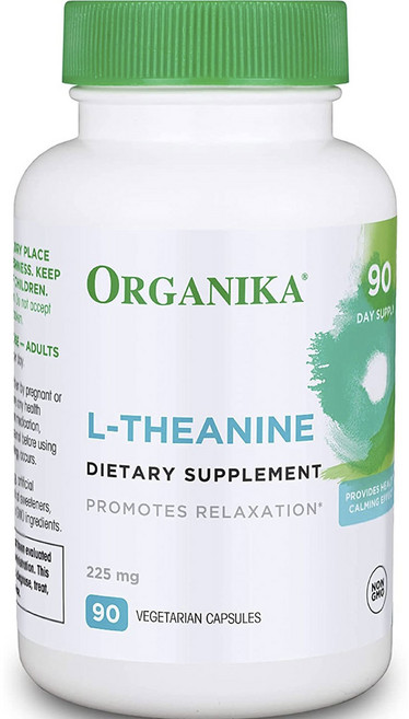 Organika L-茶氨酸 225mg 素食膠囊, 1個, 90入, 90 粒素食膠囊