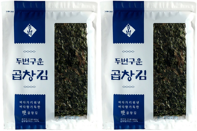 24년도11월 햇 두번구운곱창김 25매, 2개, 60g