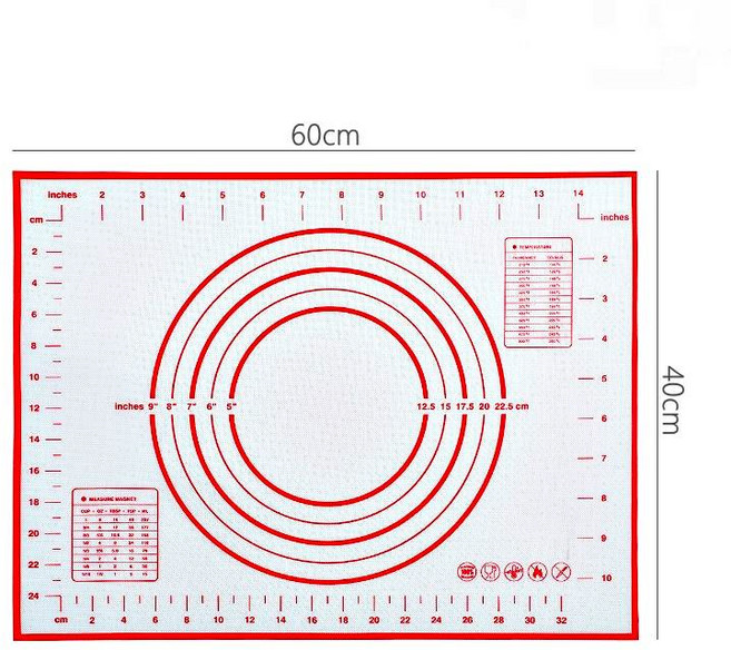 食品級 揉麵墊 40x60cm 烘焙墊 矽膠墊 桿麵墊 烘焙用具 麵團墊, 1個, 【中】加厚款60*40cm