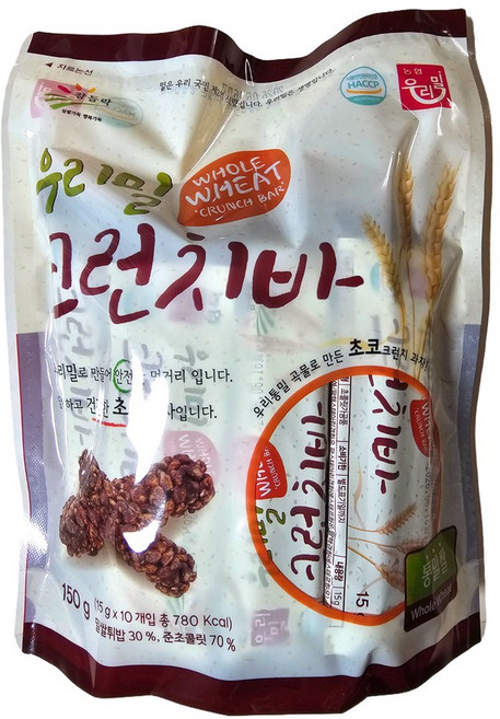 (우리밀농협) 우리밀 초코 크런치바, 2개, 150g