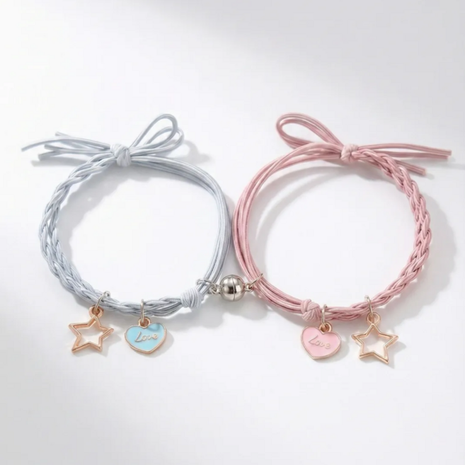 맬슨 예쁜 커플 팔찌 우정 자석 기념일 선물 행운 신축성밴드