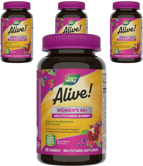 네이쳐스웨이 얼라이브! 우먼스 50+ 멀티비타민 구미, 60정, 4개