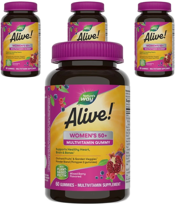 네이쳐스웨이 얼라이브! 우먼스 50+ 멀티비타민 구미, 60정, 4개 - 쿠팡