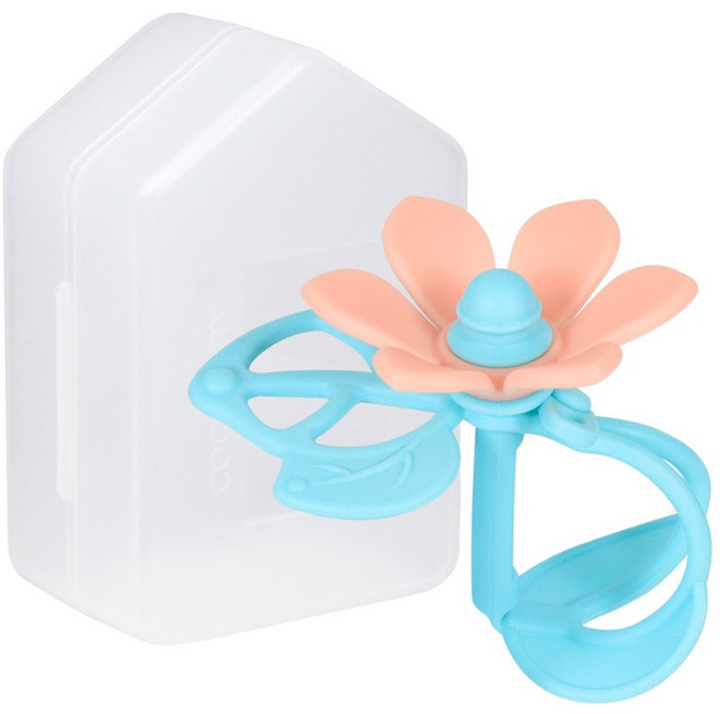 꼬꼬노리 국산 열탕소독 츄츄블룸 밴드 치발기 + 케이스 / 실리콘 손목치발기 아기띠치발기 모빌 아기체육관 활용, 츄츄블룸 밴드치발기 분홍 1개, 분홍, 1개