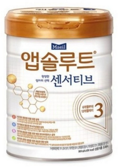 앱솔루트 현명한 엄마의 센서티브 분유 3단계, 900g, 4개