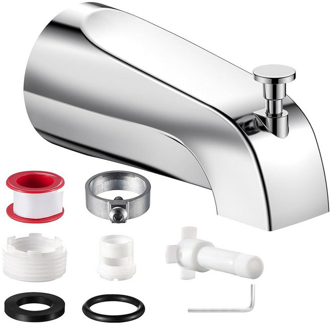 Tub Spout with Diverter Fits 1/2" Slip-Fit Copper Pipe and IPS & 3/4" Thread Connections Easy to I, Tub Spout with Diverter Fits 1