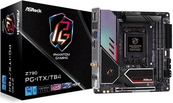 ASRock Z790 PG-ITXTB4 Intel CPU(LGA1700) Z790 DDR5 Mini-ITX 마더보드 제12세대 · 13세대 대응 칩셋 마더보드 [국내 정규