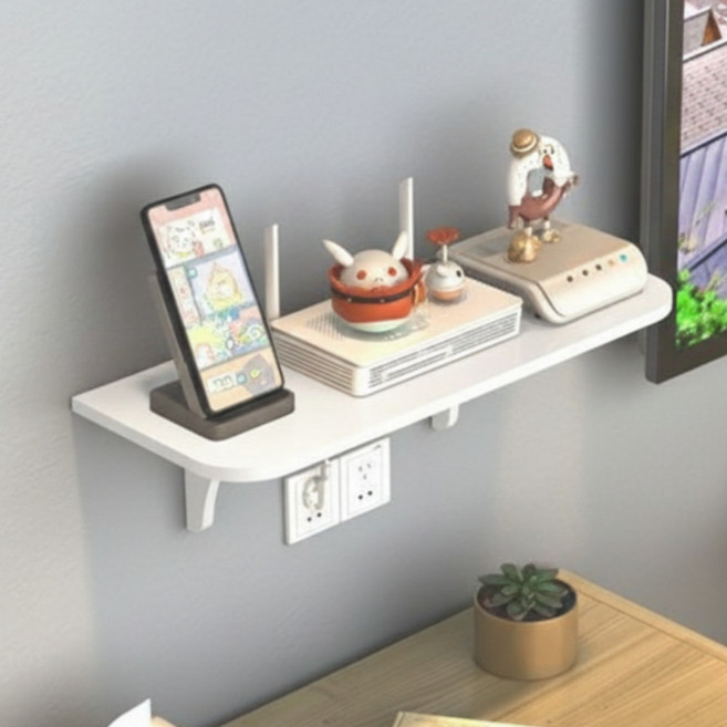 리브닉스 벽걸이 거치대 콘센트 선반, 1단, 화이트