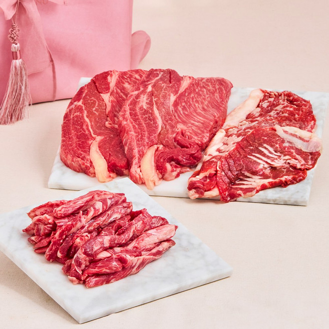 미쓰하누 1++한우 선물세트 [꿀템D] 600g, 꿀템D 600g선물세트, 지함+보자기포장, 1개