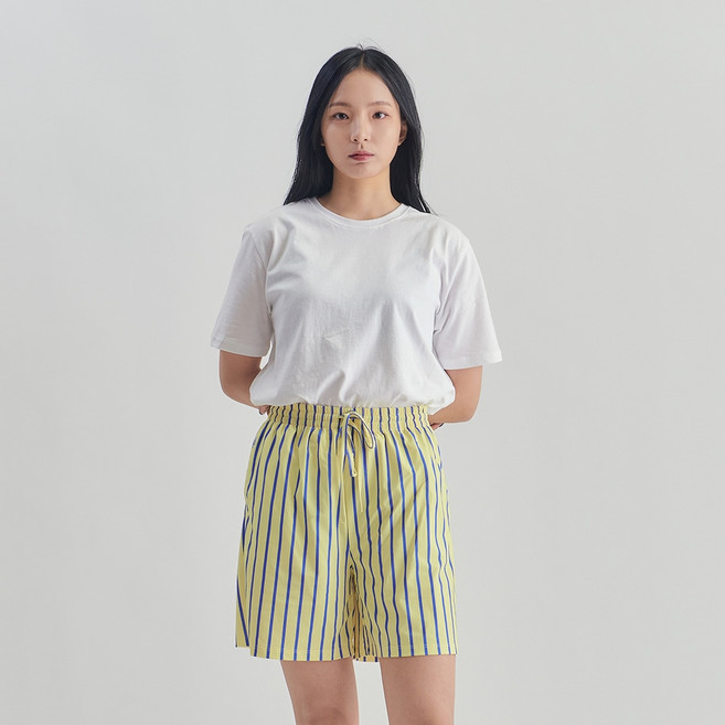 모던하우스 [etf] 3도씨 익스트림 쿨 냉감 쇼츠 옐로우 스트라이프 L FS2326012