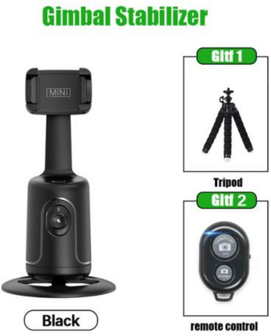 짐벌 삼각대 추적 레코더 얼굴 360 라이브 신제품 회전 브이로그 2022 AI 스마트 사진 Roreta 추적 자동 스태빌라이저 휴대폰 비디오, Black Style 01, 한개옵션1