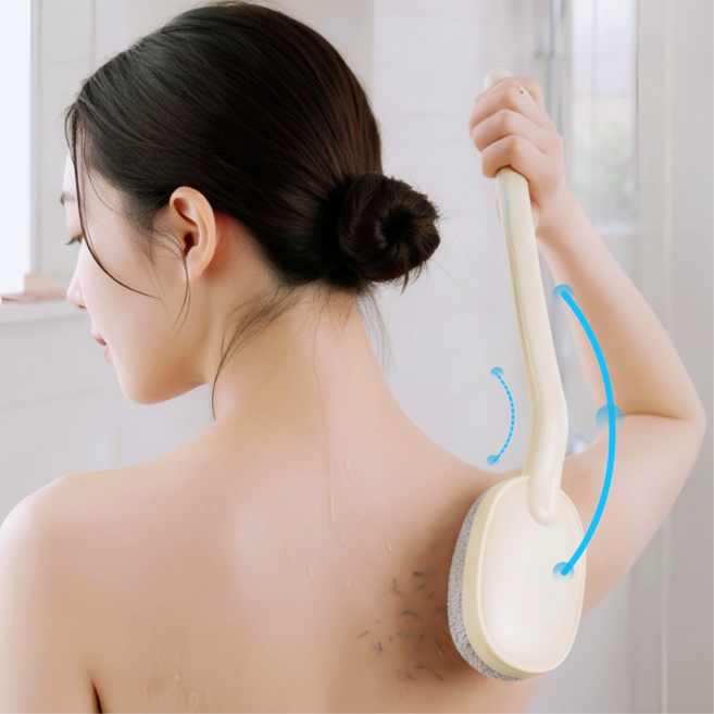 비와이 바디 세척 등때밀이+리필, 화이트, 1개, 1개입