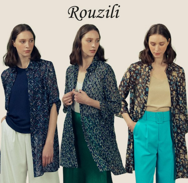 [로질리][1종]자카드 쉬폰 블라우스