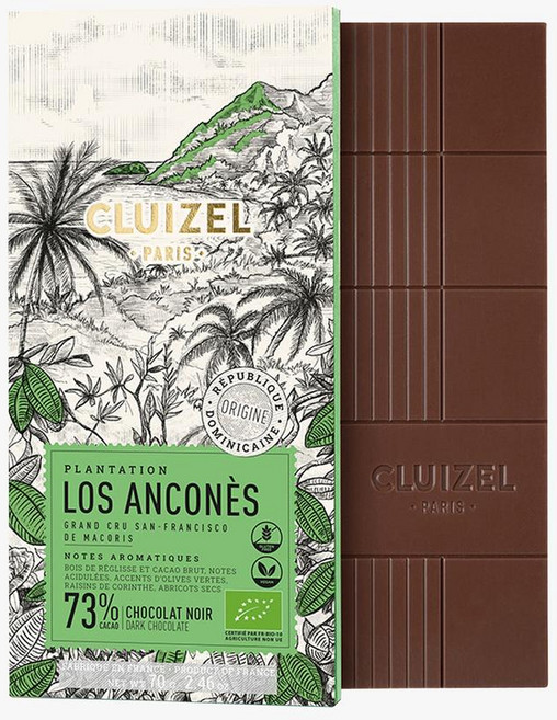 프랑스 클루이젤 Cluizel Los Ancones Dark Bar 73% 로스 앙코네스 다크 초콜릿바 70g, 6개