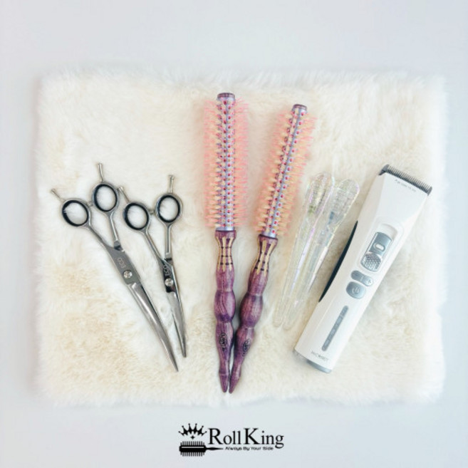 [롤킹] 인조 토끼털 밍크털 가위 정리대 츄레이 깔개 8컬러, 1개, 아이보리