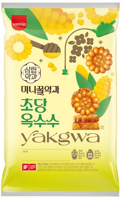 삼립 개별포장 초당 옥수수 미니 꿀 약과 간식, 500g, 3개