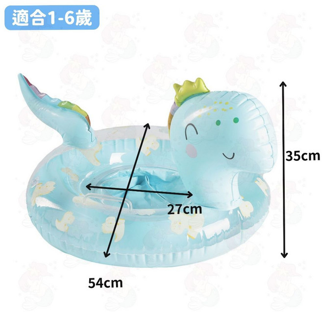 造型寶寶游泳圈, 1個, (B)藍色萌恐龍
