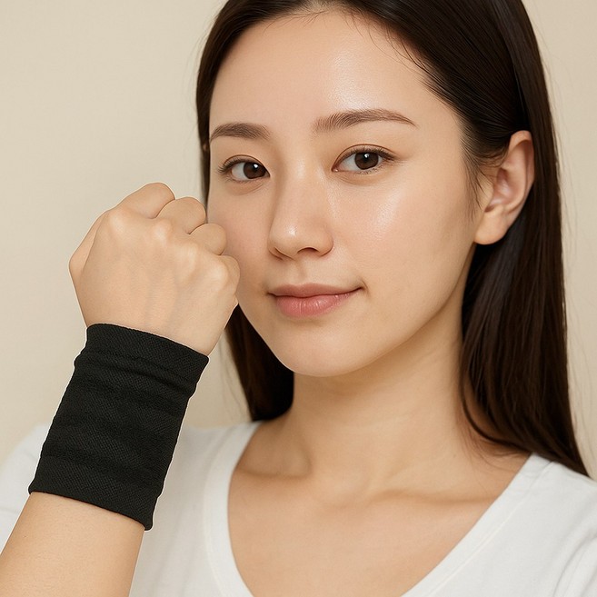 국산 효성 에어로쿨 손목보호대 스판덱스 테이핑 손목랩 손목아대 2개입, 1개