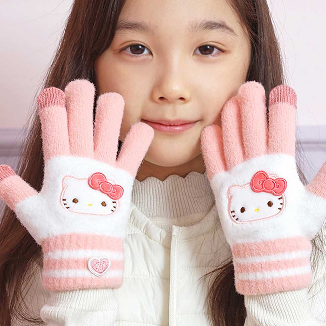 여아 수면터치 장갑 보온장갑 산리오정품 방한장갑 어린이장갑