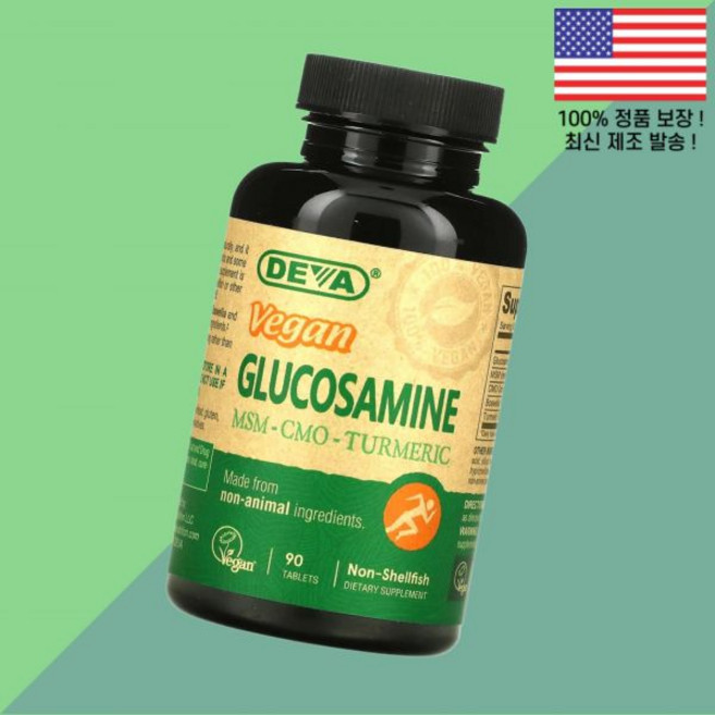 데바 베지테리안 글루코사민 MSM 엠에스엠 식이유황 CMO 강황 터메릭 커큐민 90정 Deva Vegan Glucosamine Turmeric 90 Tablets, 1개