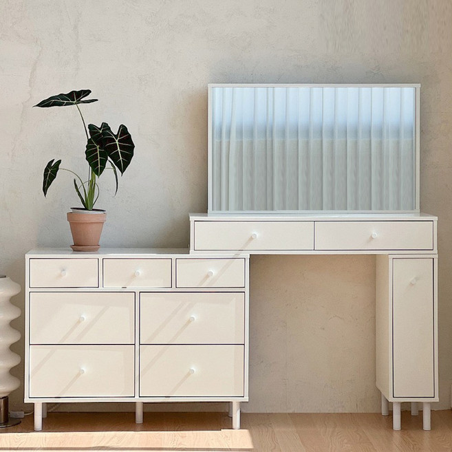 파로마 홈즈 블랑 3단 7칸 확장형 화장대 일반거울 HPN344-1, 상세 설명 참조