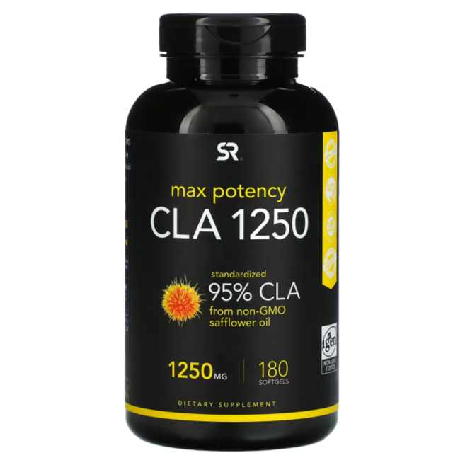 스포츠리서치 맥스 포텐시 CLA 1250mg 새플라워 오일 소프트젤, 180정, 1개
