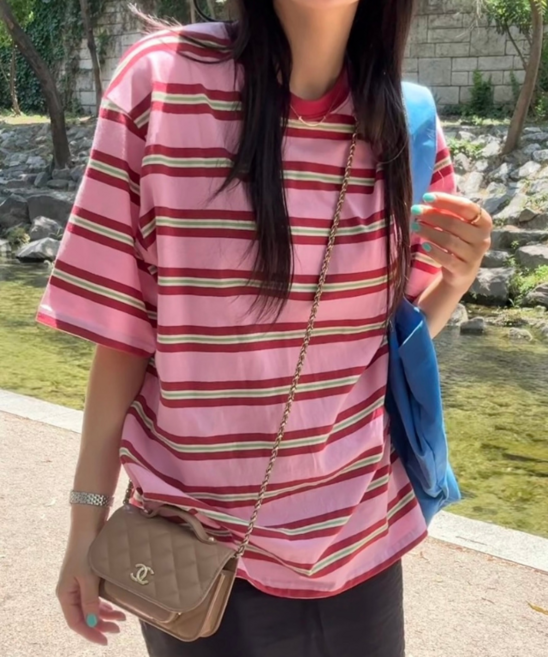 멜로워 에그스트라이프 반팔