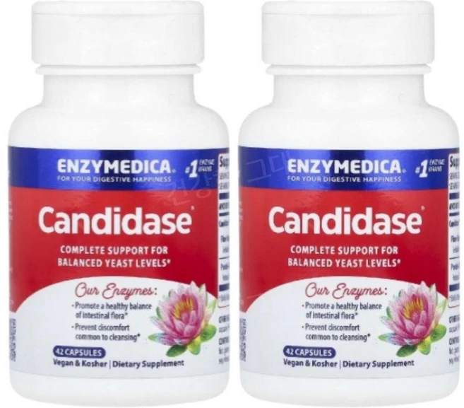 엔자이메디카 캔디다스 효소 엔자임 42캡슐 2개 셀룰라아제 프로테아제 Candidase - 쿠팡