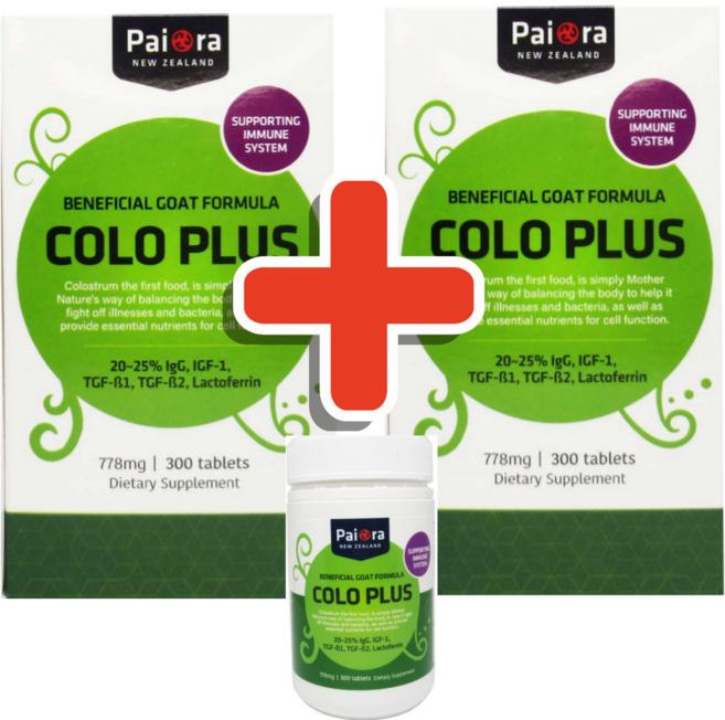[사은품]뉴질랜드 초유 산양유 단백질 파이오라 콜로플러스 300캡슐 2개 Newzealand PaiOra chewable ColoPlus Milk, 300정