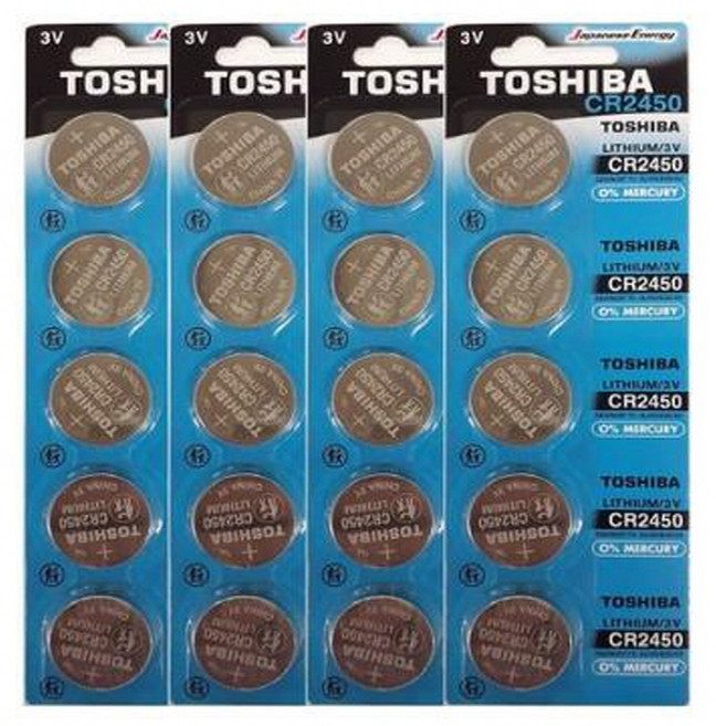 도시바 CR2450 코인건전지 / 리튬전지 3V, 4세트, 5개입