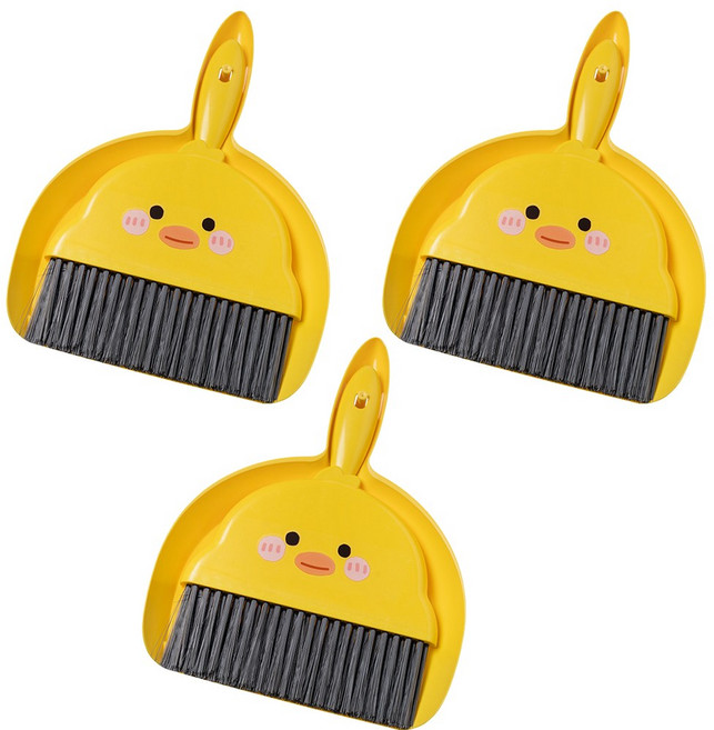 드림시오 책상 청소도구 세트 미니 빗자루 세트 신학기 준비물, 3개, 오리