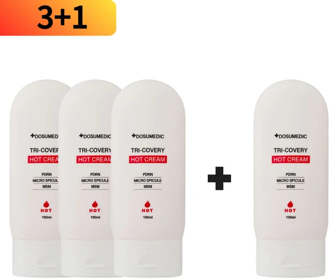 3+1 도수메딕 트리커버리 PDRN 스포츠 스피큘 식이유황 MSM 크림 튜브 핫 쿨, 4개, 100ml - 쿠팡