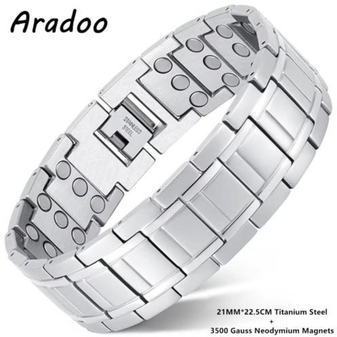 네오디뮴팔찌 에너지 활력 자석 건강 팔찌 남성용 3배 강도 3500 가우스 순수 구리, 1개, 1)A1