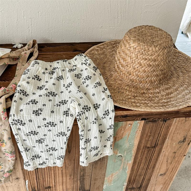 女童麻棉夏季防蚊褲子
